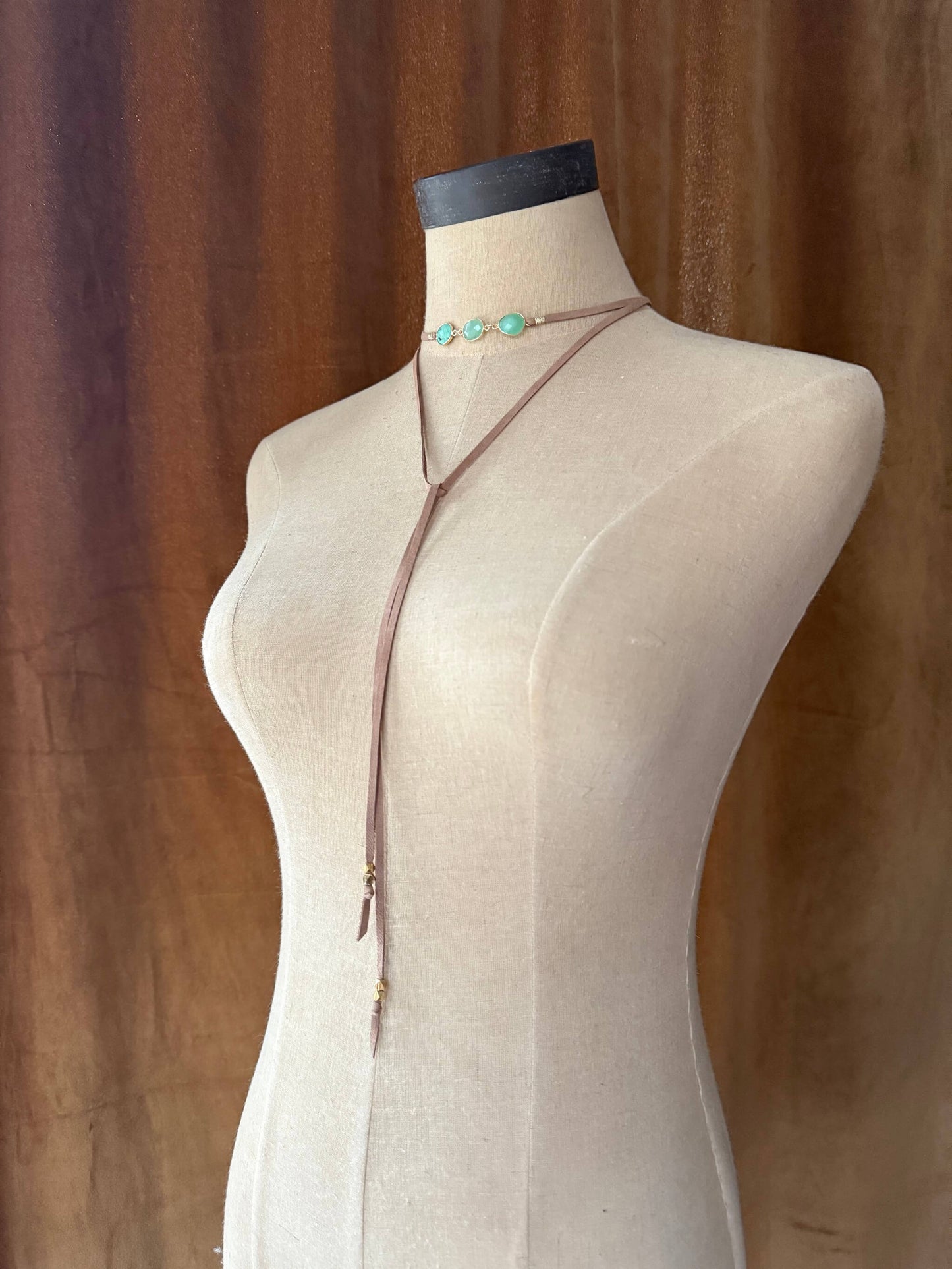 Lani Crysoprase and Gold Wrap - Beige