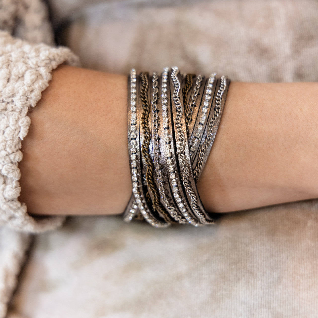 Mixed Media Wrap Bracelet in Star