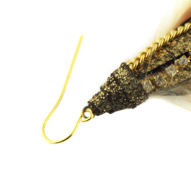 Feather Earrings in Coffee Shimmer