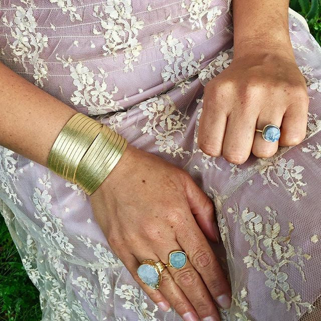 Sliced Wrap Bracelet in Gold