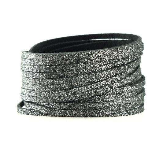 Sliced Wrap Bracelet in Charcoal Shimmer