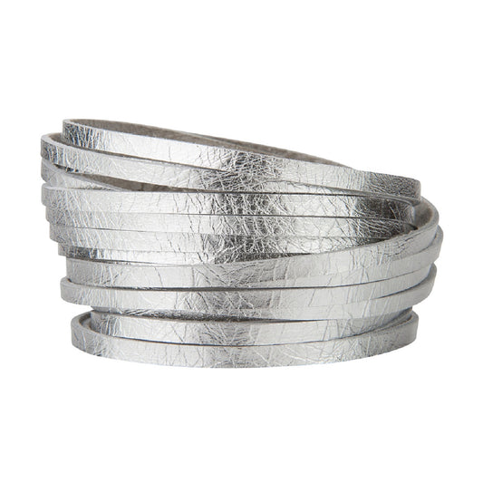 Sliced Wrap Bracelet In Silver