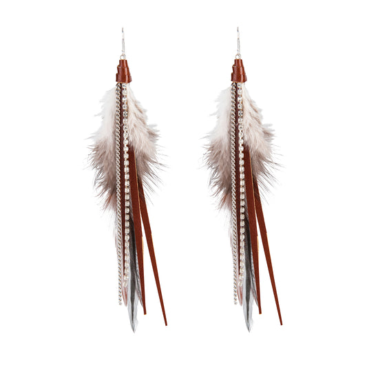 Feather Earrings in Whiskey