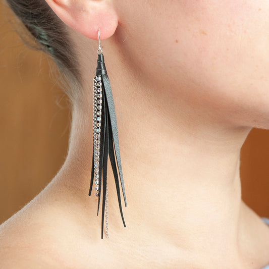 Tassel Earrings In Earth and Silver