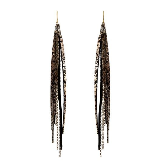 Tassel & Chain Earrings In Lee and Brass