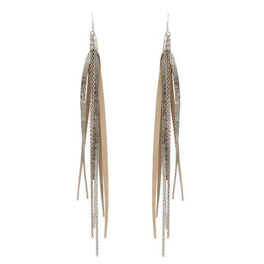 Tassel & Chain Earrings In Katie and Silver