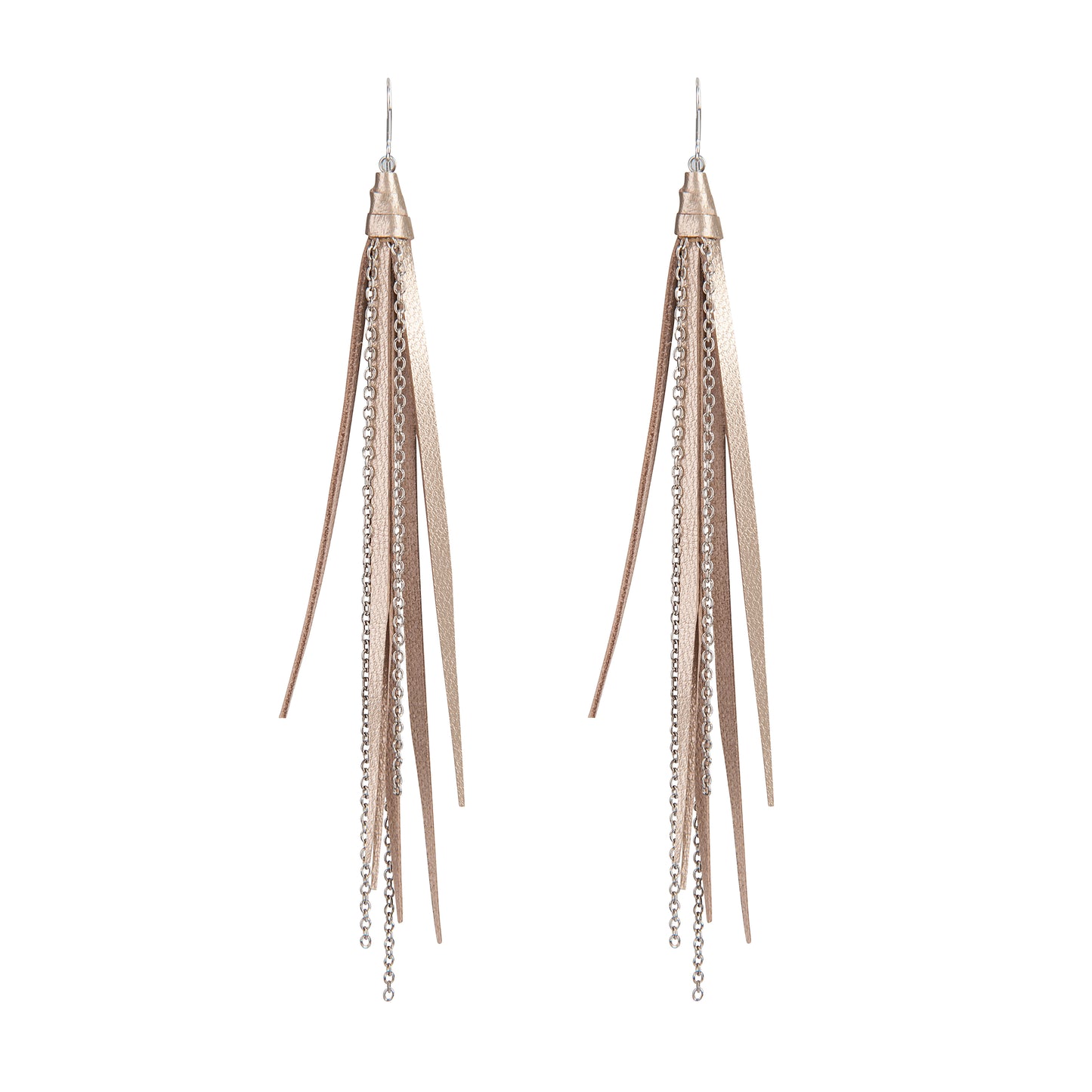 Tassel & Chain Earrings In Love and Silver