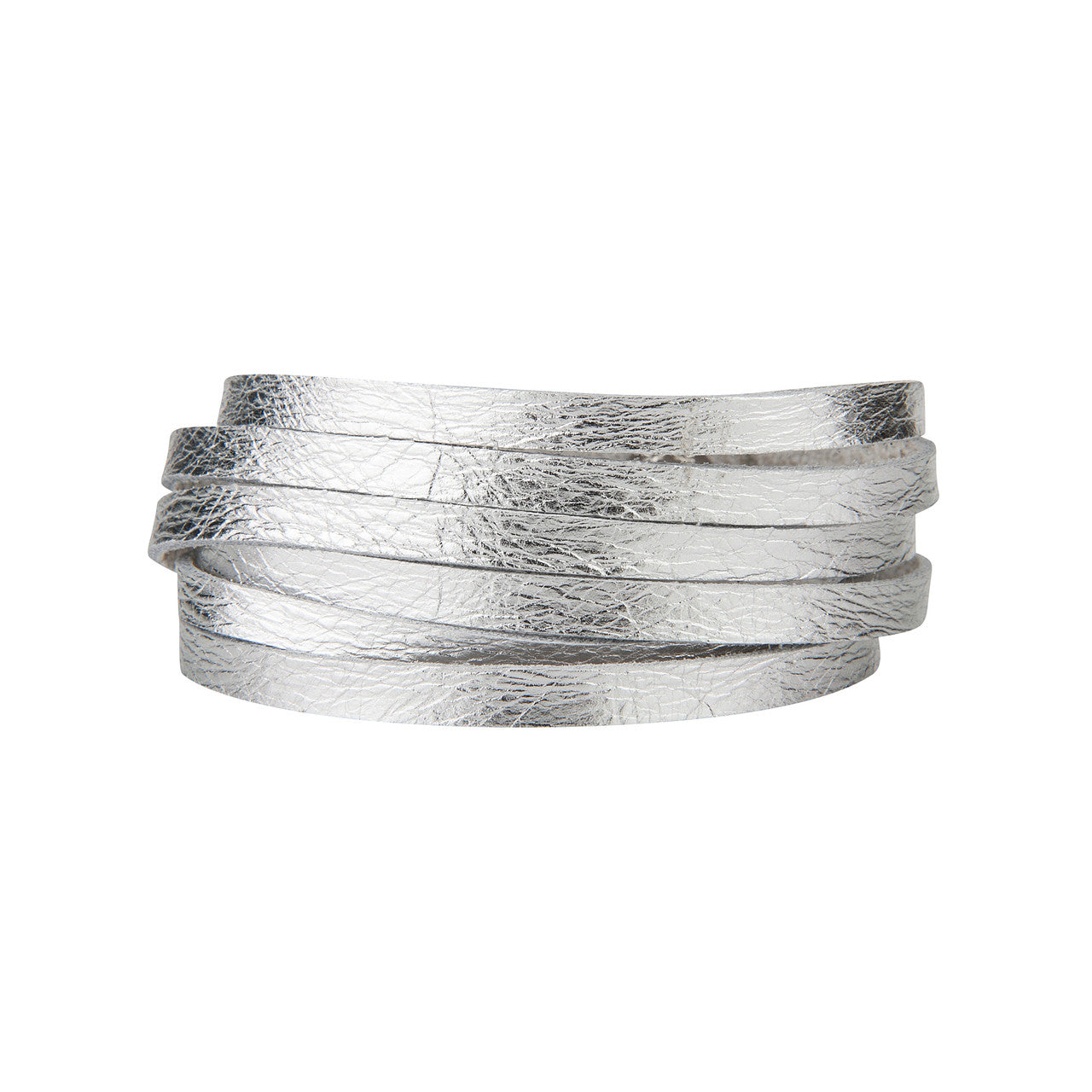 Sloane Sliced Wrap Bracelet In Silver