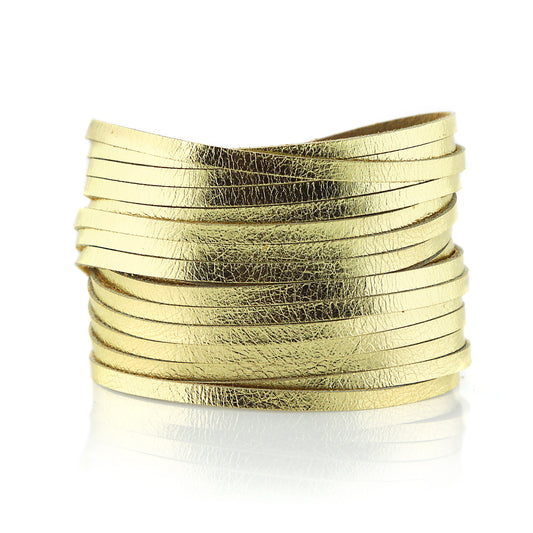 Sliced Wrap Bracelet in Gold