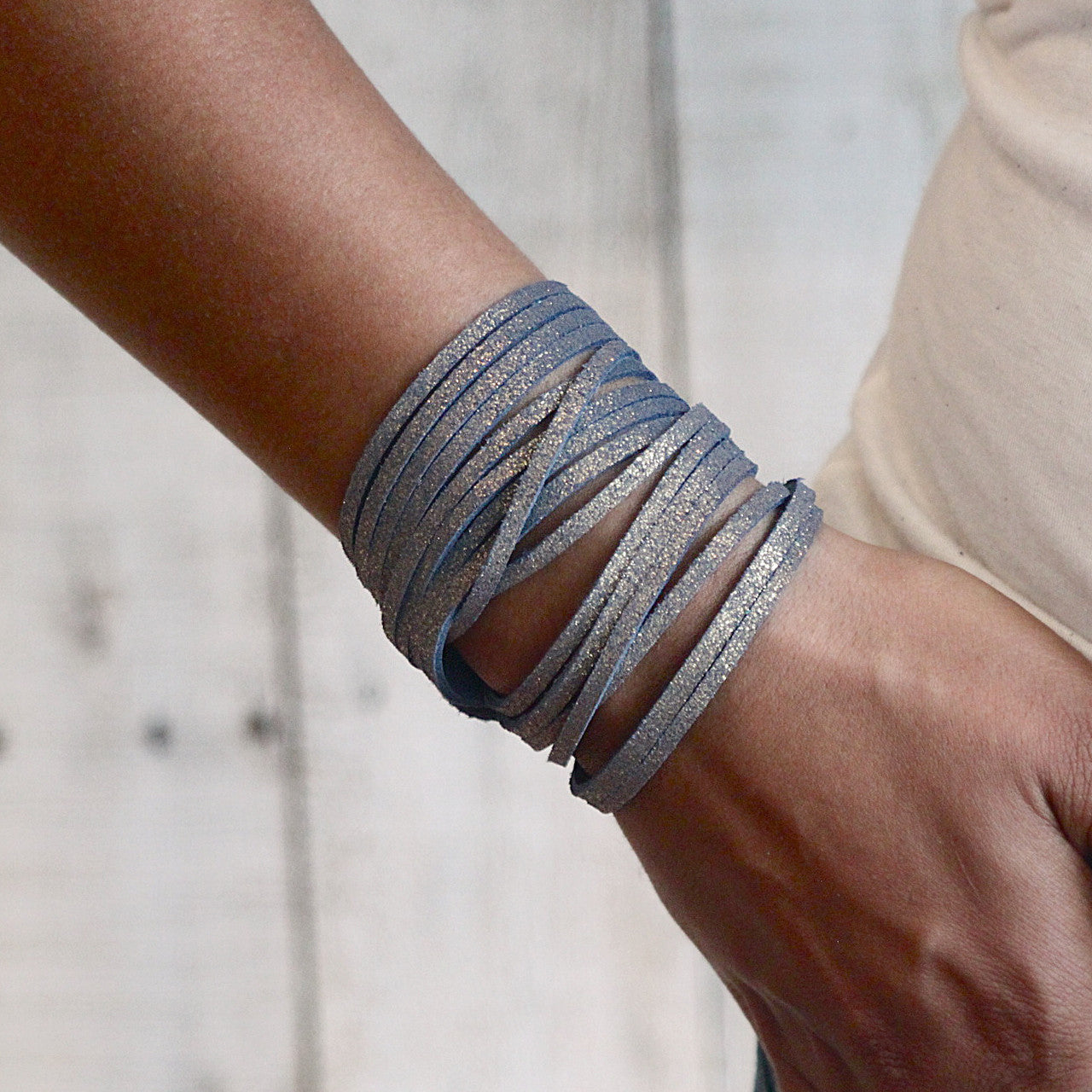 Sliced Wrap Bracelet in Midnight Shimmer