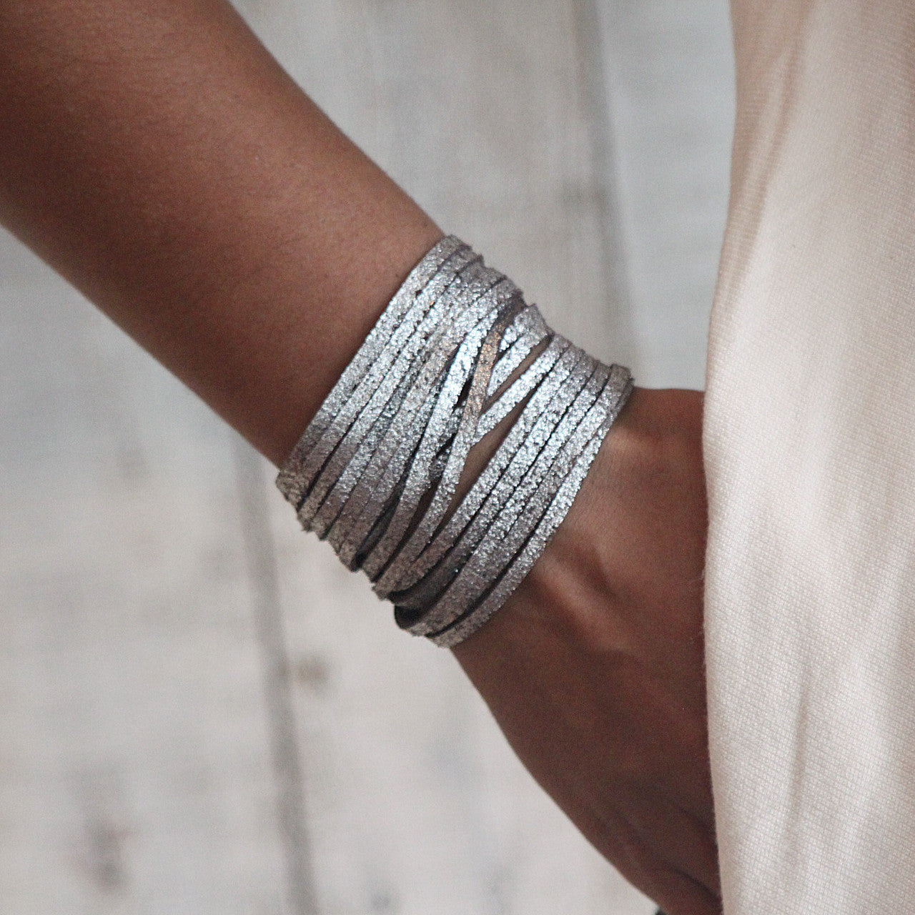 Sliced Wrap Bracelet In Brown Shimmer