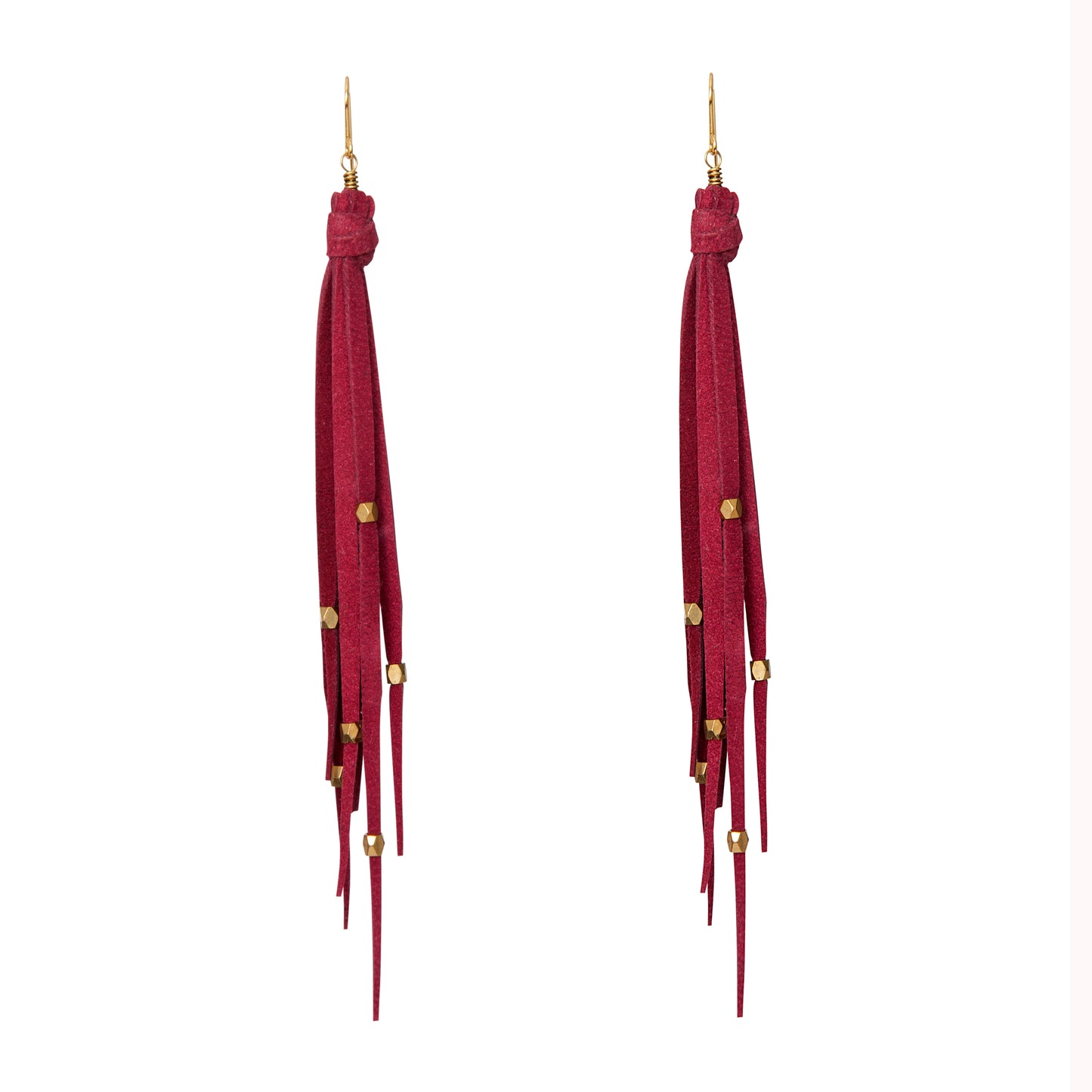 Tara Tassel Earrings in Vino and Brass
