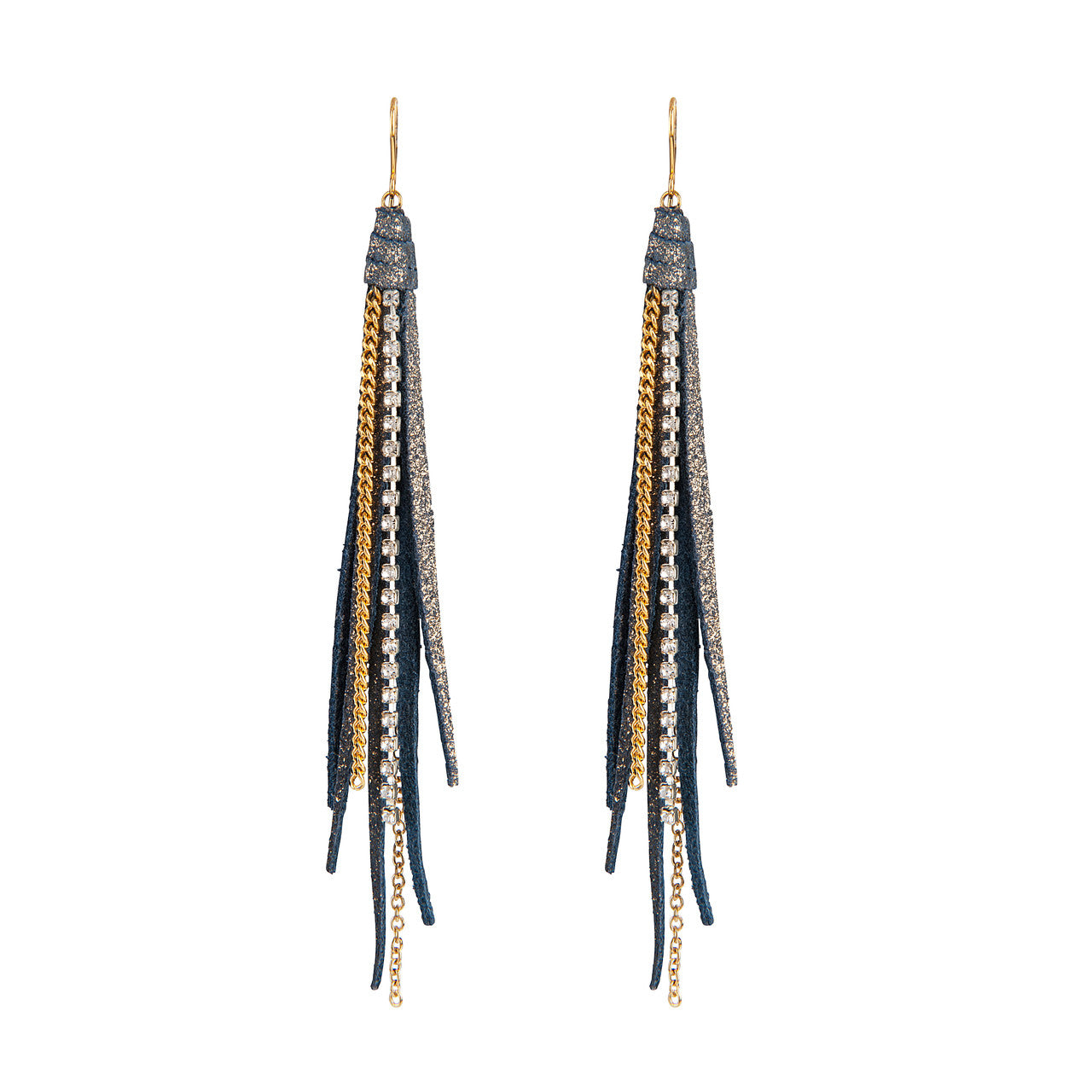 Tassle Earrings In Midnight Shimmer