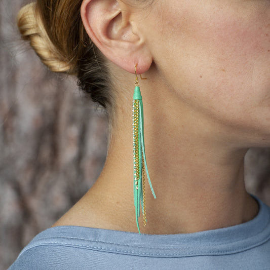 Tassel Earrings In Turquoise