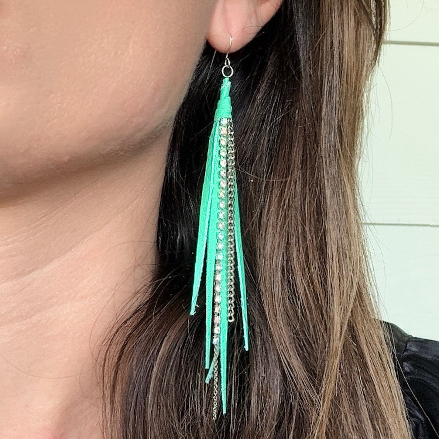 Tassel Earrings In Turquoise and Silver