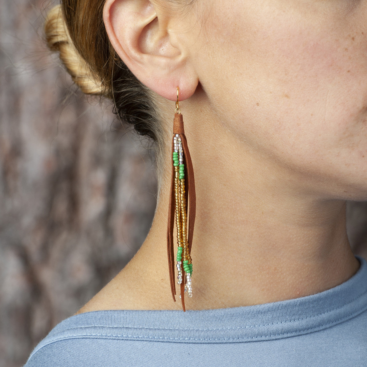 Beaded Tassel Earrings In Mit