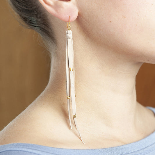 Tara Tassel Earrings In Beige