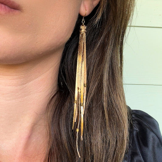 Tara Tassel Earrings in Bronze