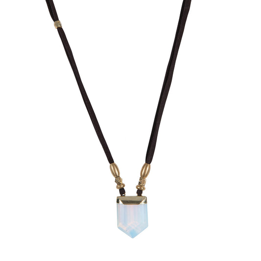 Maia Opalite Necklace on Suede