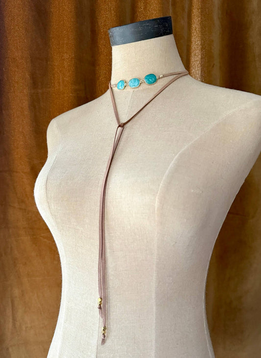 Lani Wrap in Amazonite and Gold - Beige