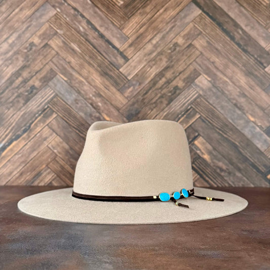 Lani Turquoise and Gold Wrap Hat Band