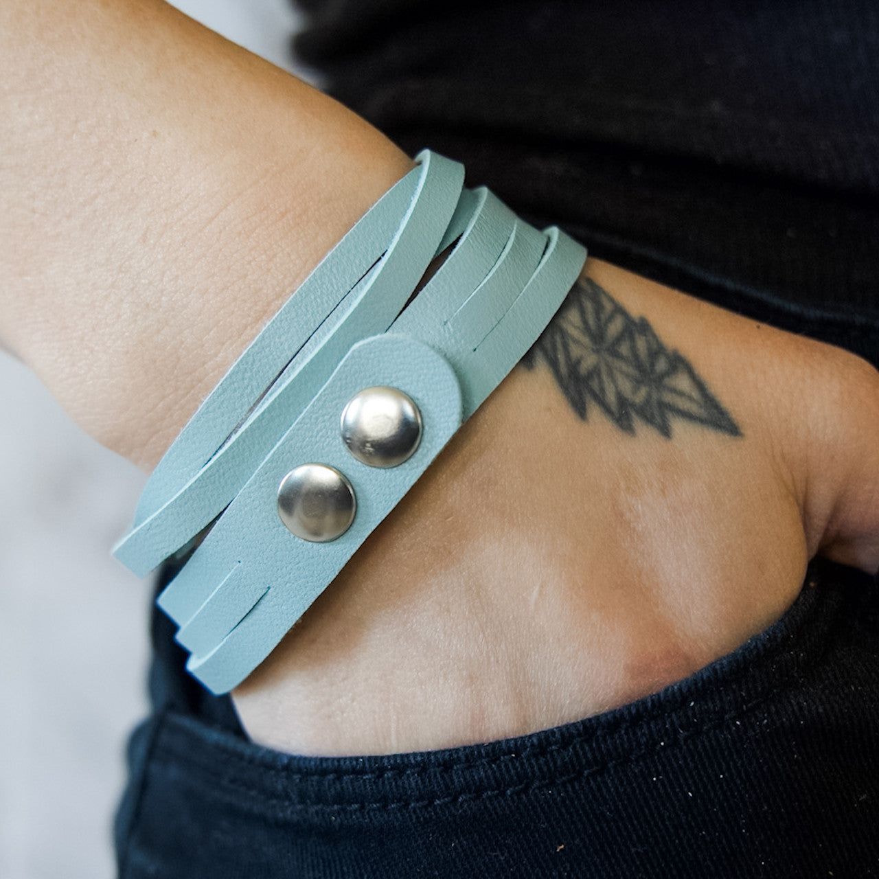 Sloane Sliced Wrap Bracelet In Sky