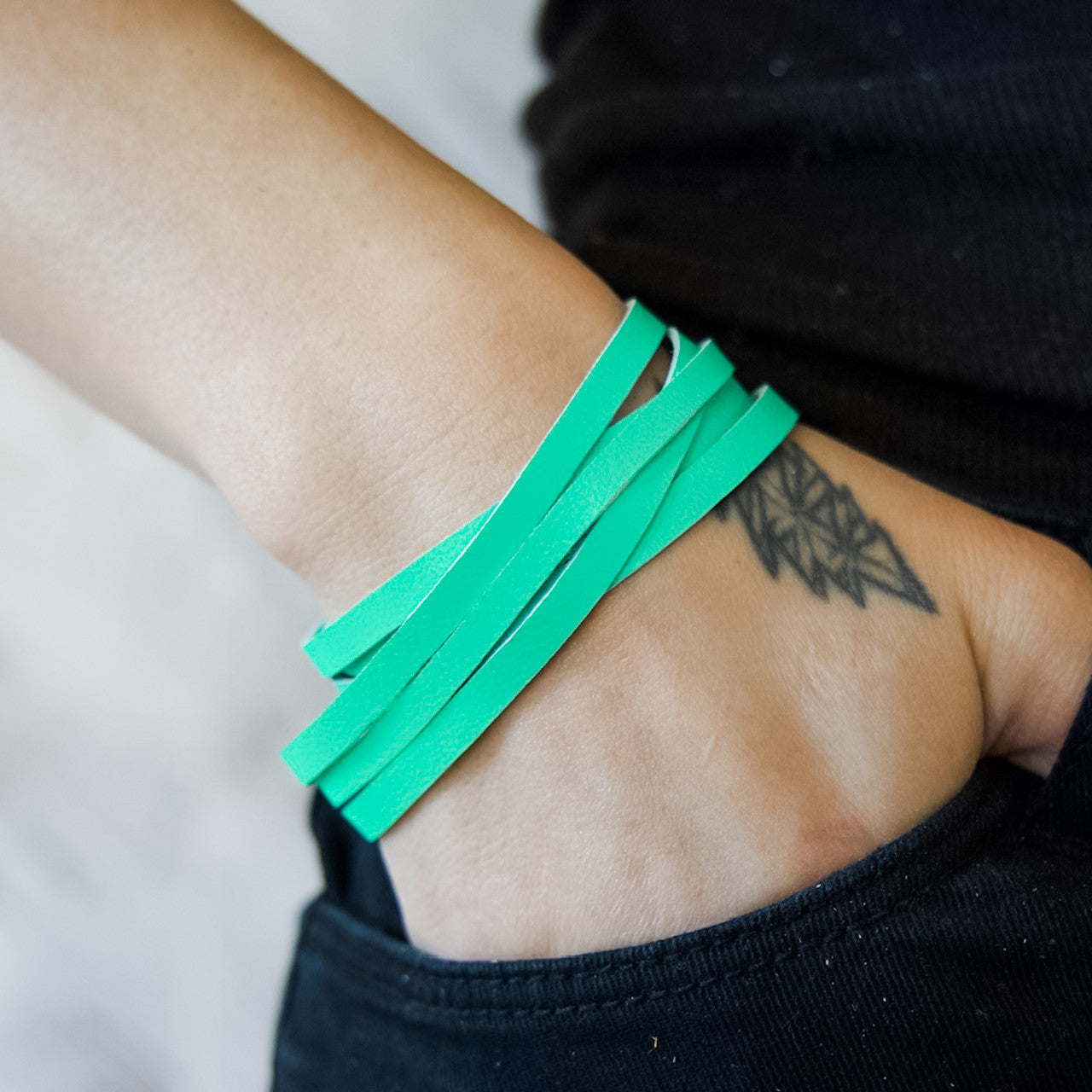 Sloane Sliced Wrap Bracelet In Turquoise