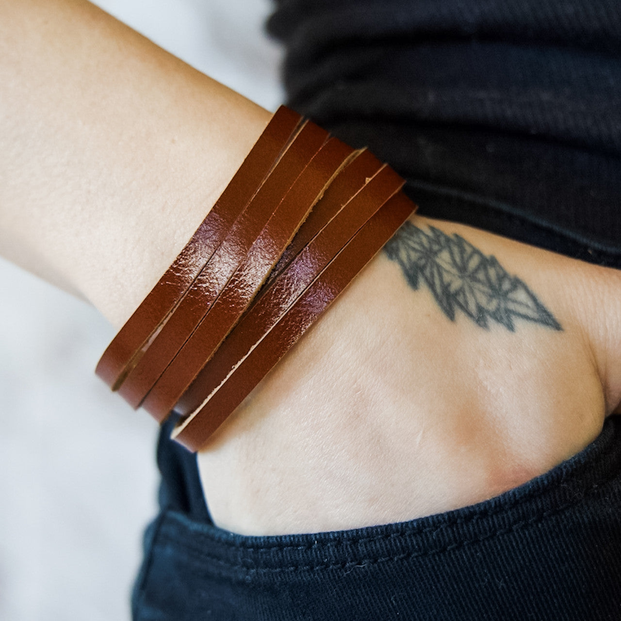 Sloane Sliced Wrap Bracelet In Whiskey