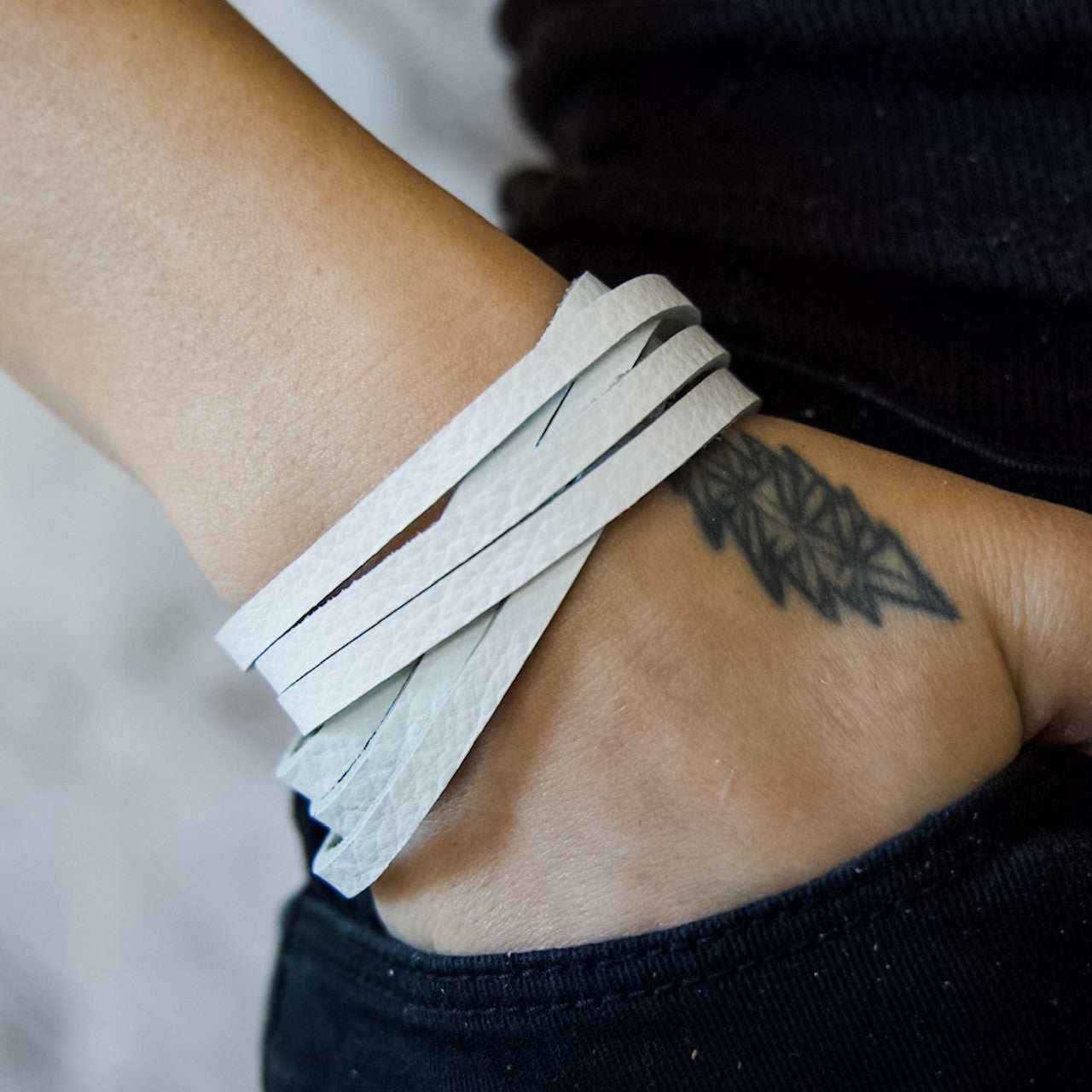 Sloane Sliced Wrap Bracelet In White