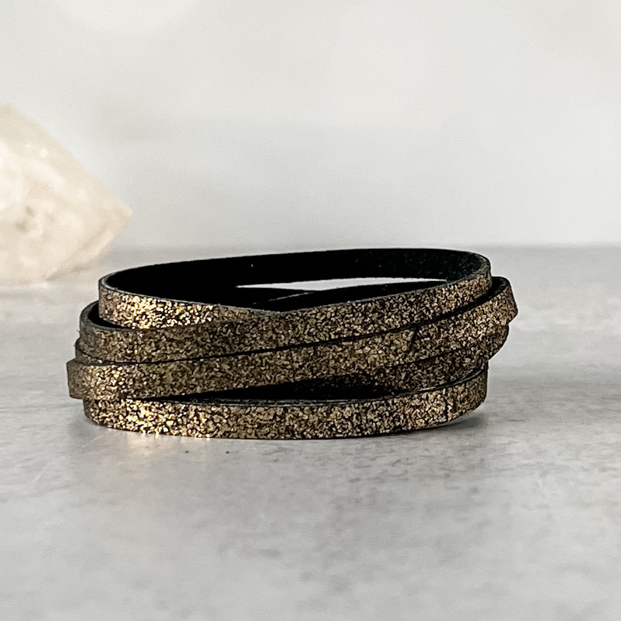 Sloane Sliced Wrap Bracelet In Black Shimmer