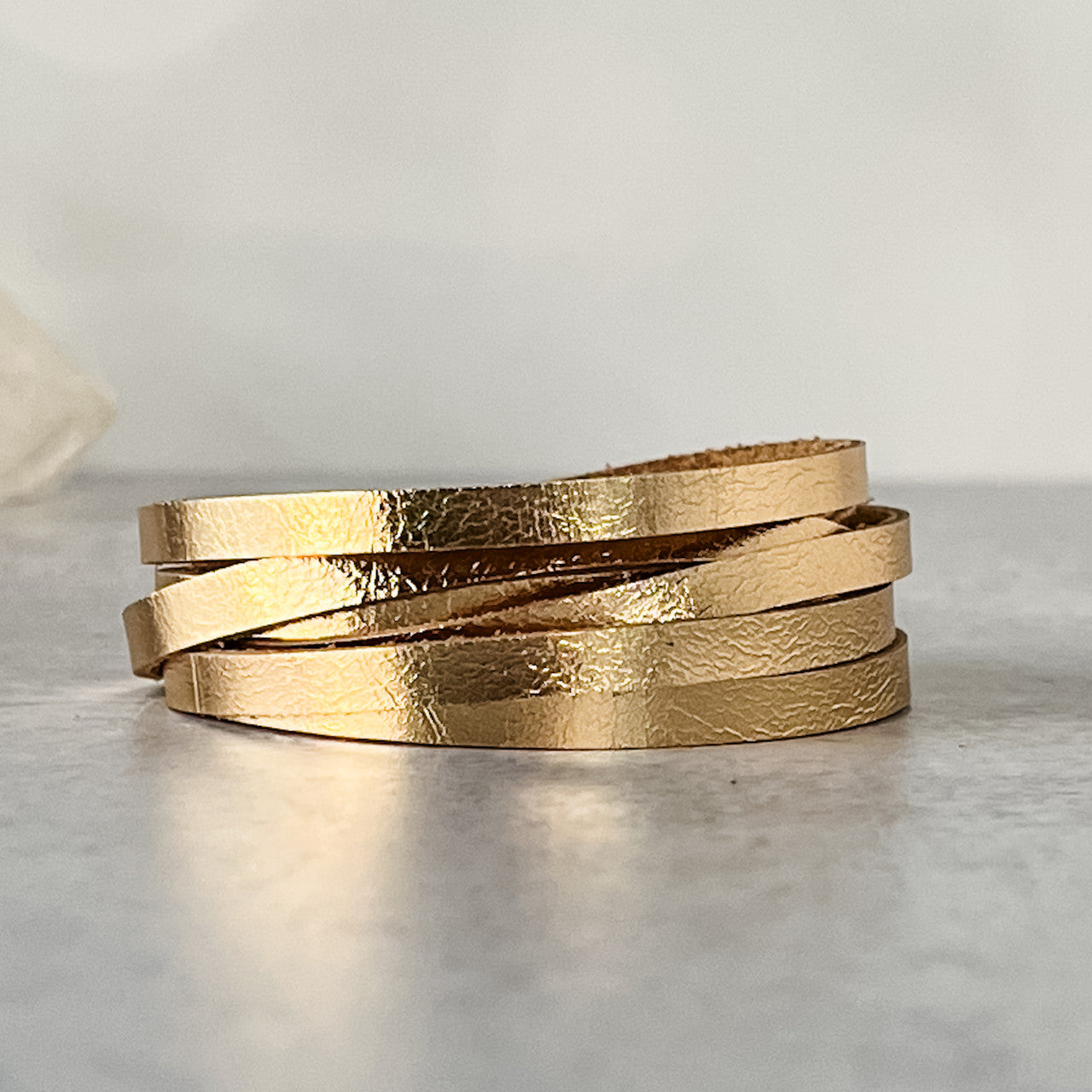 Sloane Sliced Wrap Bracelet In Gold