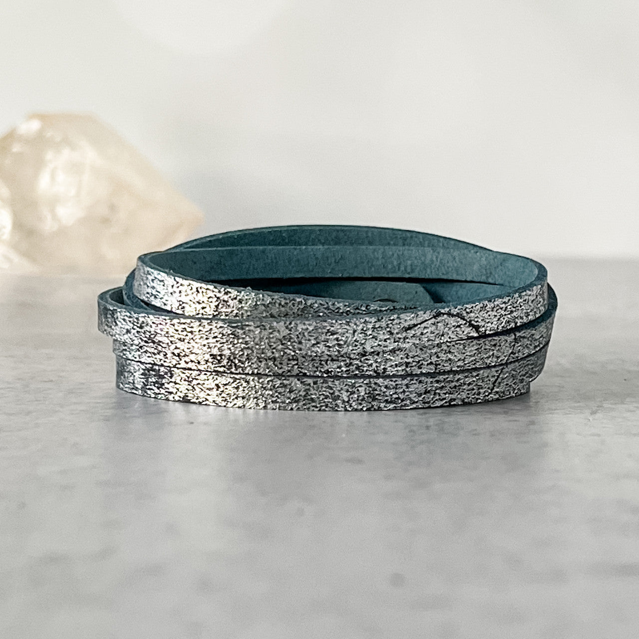 Sloane Sliced Wrap Bracelet In Gray Shimmer