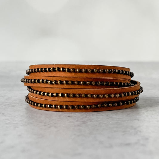 Beads Row Slender Wrap Bracelet in Phoenix