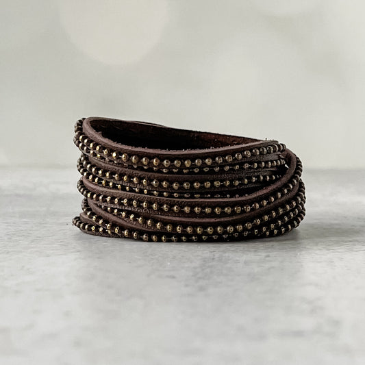 Beads Row Wrap Bracelet in Earth