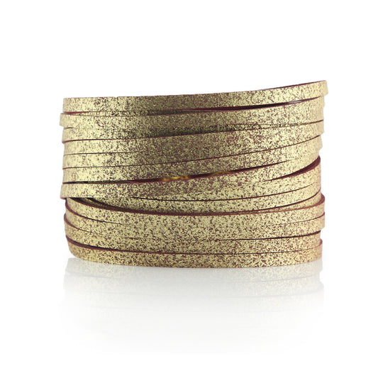 Sliced Wrap Bracelet In Coral Shimmer