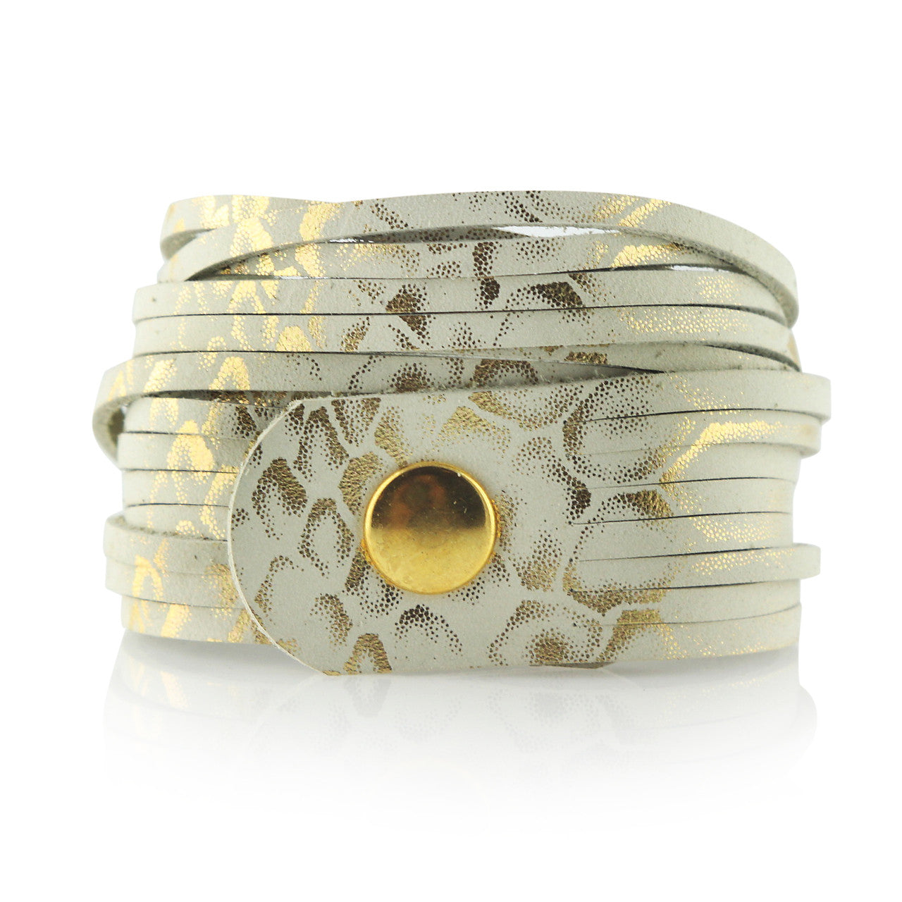 Sliced Wrap Bracelet In White Gold