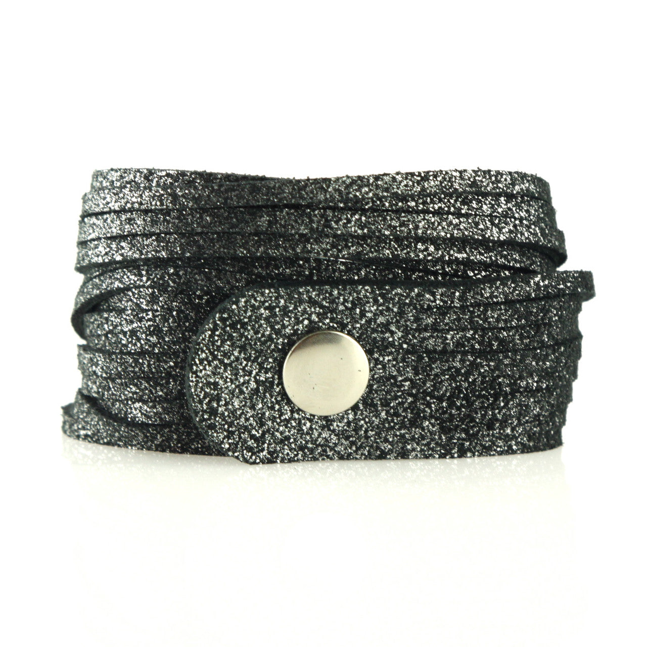 Sliced Wrap Bracelet in Charcoal Shimmer