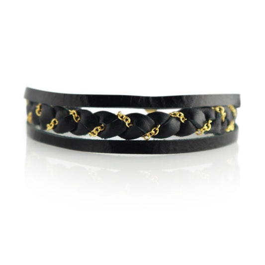 Sample Sale Braided Chain Adjustable Slide Bracelet in Black