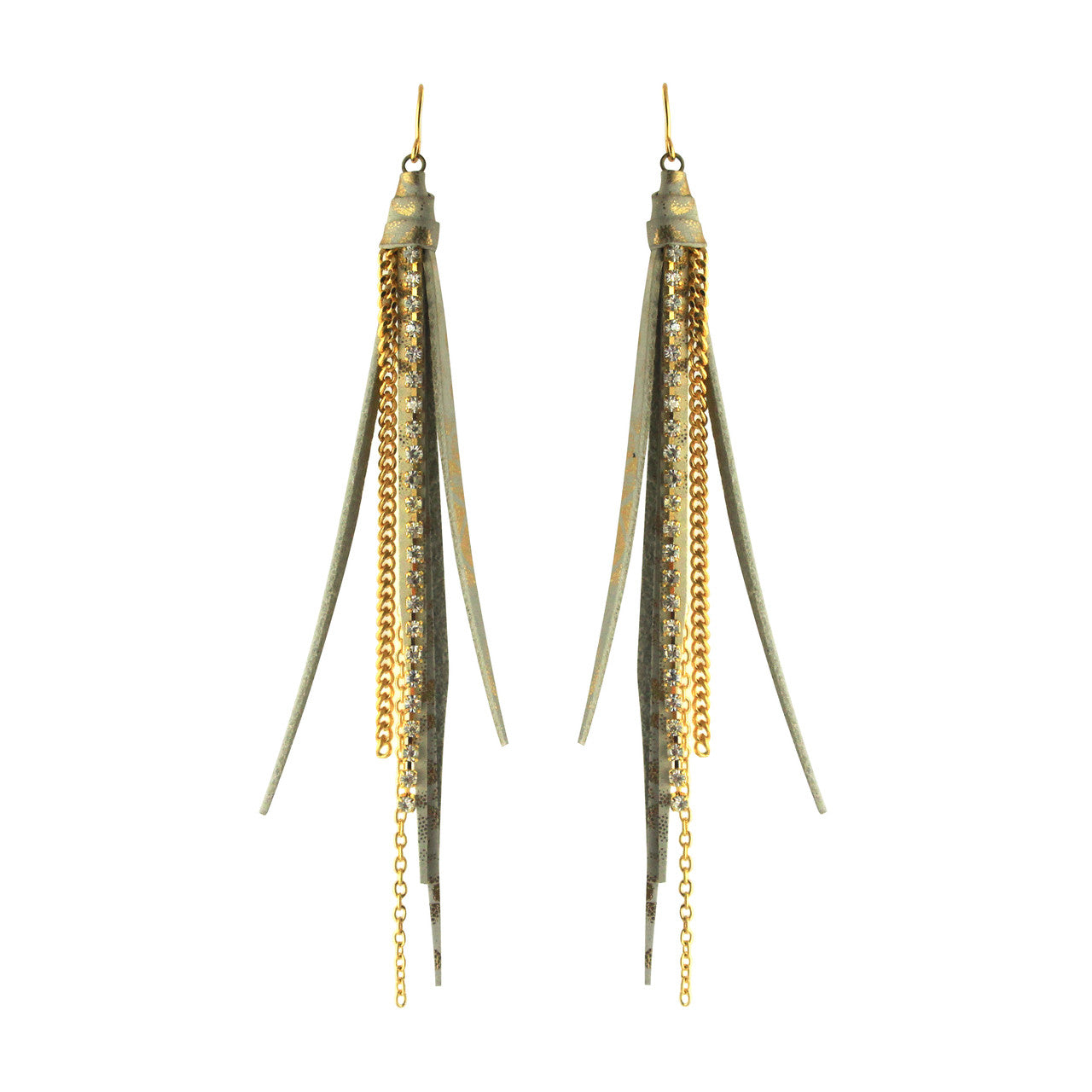 Tassel Earrings In White Gold