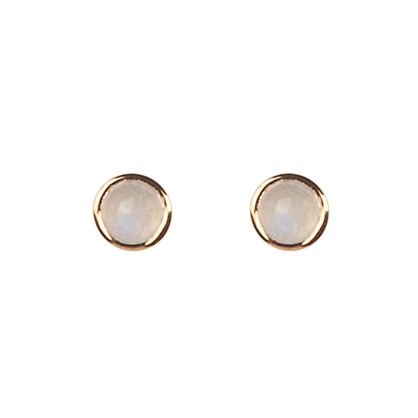 Moon Tide Moonstone Studs in Gold