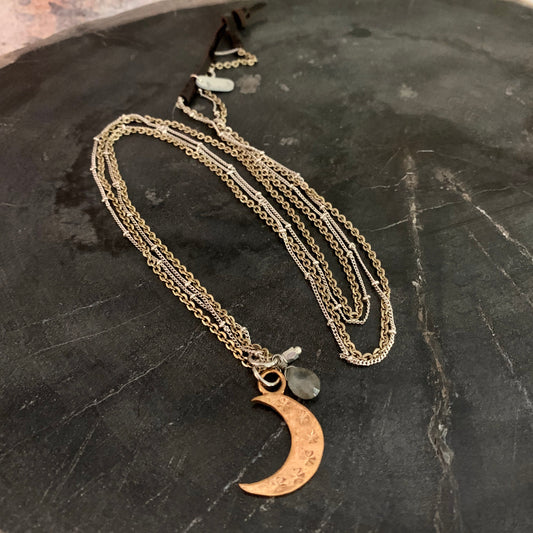 Sample Sale Seline Crescent Moon Pendant Necklace