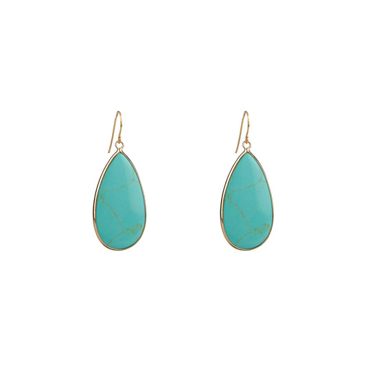 Howlite Turquoise Long Drop Earrings